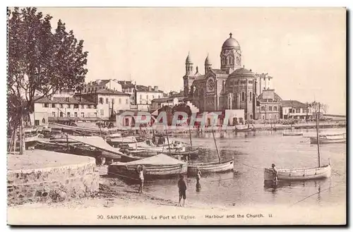 Cartes postales Saint Raphael Le Port et I Eglise Harbour and the Church
