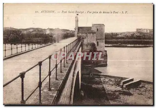 Ansichtskarte AK Avignon Pont Saint Benezet Vue Prise de dessus le Pont