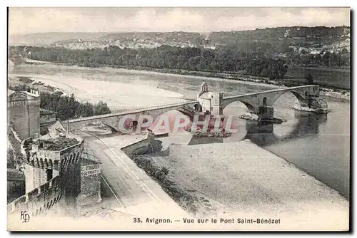 Cartes postales Avignon Vue sur le Pont Saint Benezet