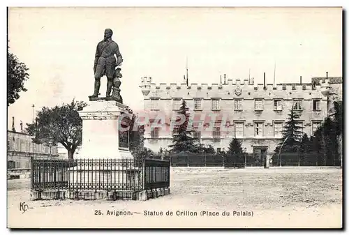 Cartes postales Avignon Statue de crillon Place du palais