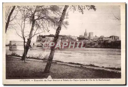 Cartes postales Avignon Ensemble du Pont Benezet et Palais des