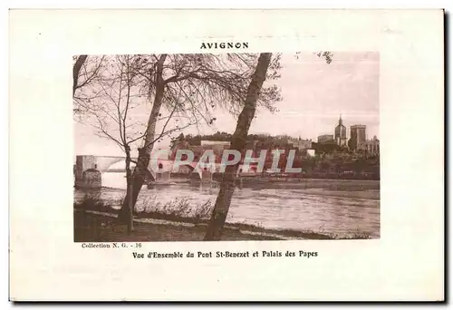 Cartes postales Vue d Ensemble du Pont St Benezet et Palais des Papes Avignon