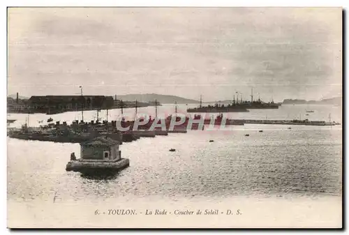 Cartes postales Toulon La Rade Coucher de Soleil Bateaux