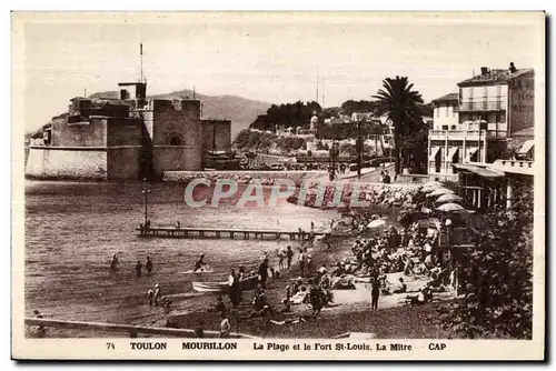 Ansichtskarte AK Toulon Mourillon La Plage et le Fort St Louis Mitre