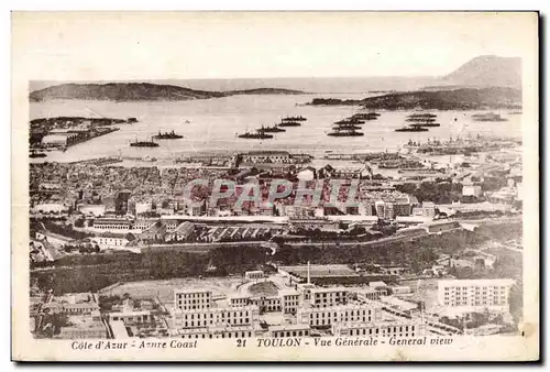 Ansichtskarte AK Cote d Azur Toulon Vue generale Bateaux