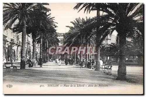 Cartes postales Toulon Place de la Libere Allee des Palmiers