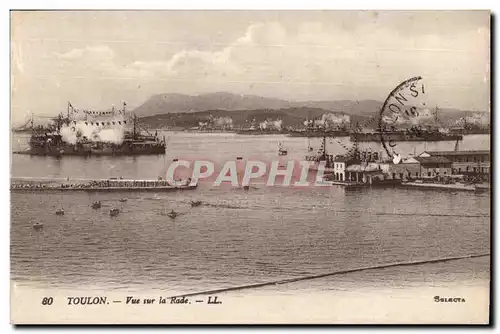 Cartes postales Toulon Vue sur la Rade Bateaux