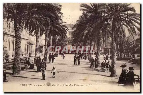 Ansichtskarte AK Toulon Place de la liberte Allee des Palmiers