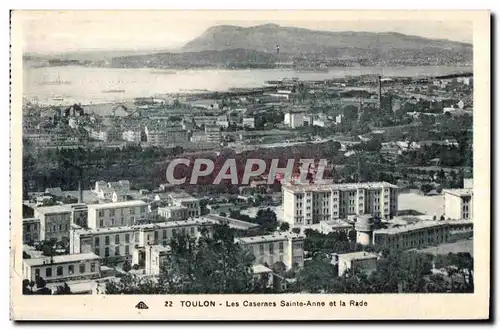 Cartes postales Les Casernes Sainte Anne et la Rade Militaria