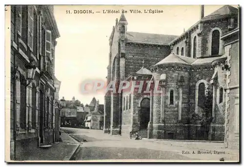 Ansichtskarte AK Digoin l Hotel de Ville l Eglise