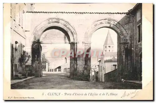 Ansichtskarte AK Cluny Porte d Entree de Eglise et de l Abbaye