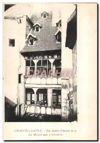 Cartes postales Chalon sur Saone La maison aux 3greniers Rue Saint Vincent