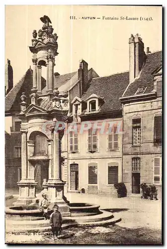 Cartes postales Autun Fontaine St Lazare Enfants