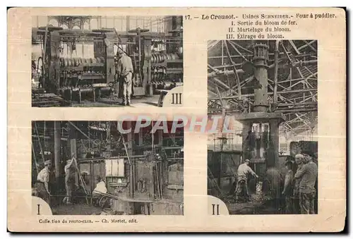 Cartes postales Le Creusot Usines Schneider Four a puddler