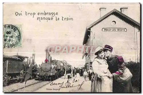 Cartes postales Fouilly Les Becots Gare Train TOP Train