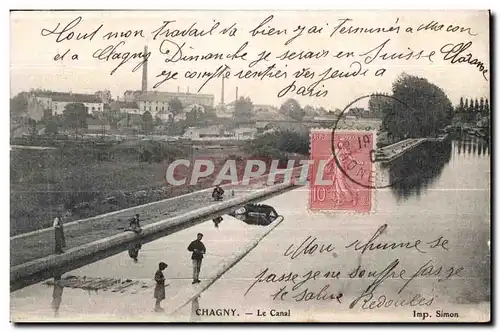 Cartes postales Chagny Le Canal Pecheurs