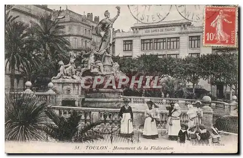 Cartes postales Toulon Monument de la Federation Nourrices