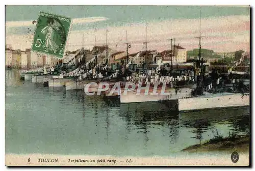 Cartes postales Toulon Torpilleurs au petit rang Bateaux