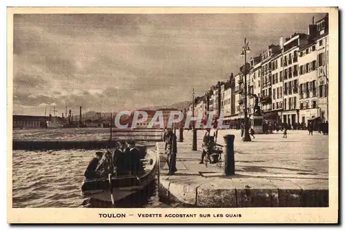 Cartes postales Toulon Vedette Accostant Sur Les Quais