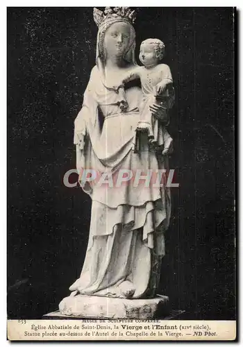 Ansichtskarte AK Muses De Sculpture comparee Eglise Abbatiale de Saint Denis la Vierge et I Enfant (XIV siecle) S