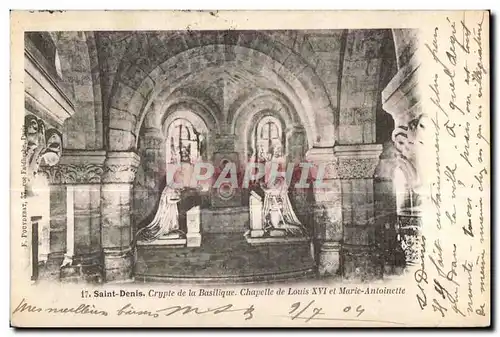 Cartes postales Saint Denis Crypte de la Basilique Chapelle de Louis XVI et Marie Antoinette