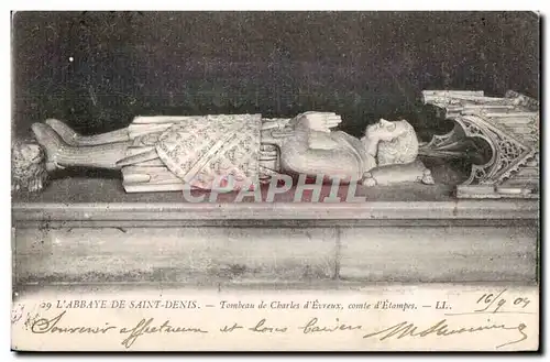 Cartes postales L Abbaye de Saint Denis Tombeau de Charles d Evreux comte d Elampes