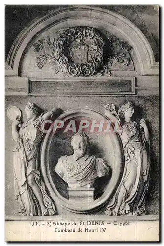 Cartes postales Abbaye de St Denis Crypte Tombeau de Henri IV