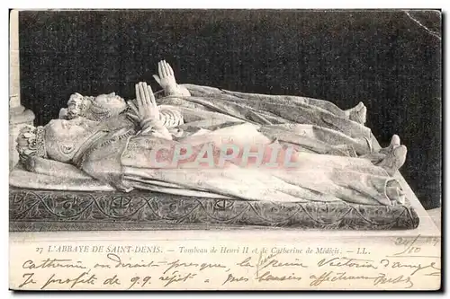 Ansichtskarte AK L Abbaye de Saint Denis Tombeau de Henri II et de Calberine de Medicis