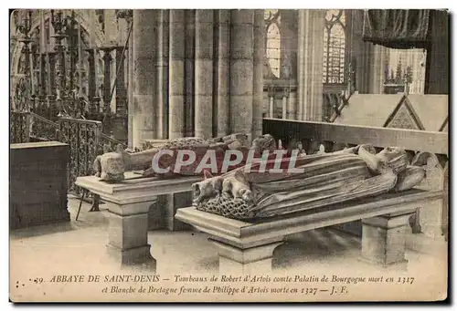 Ansichtskarte AK Abbaye de Saint Denis Tombeaux de Robert d Artois comte Palatin de Bourgogue mort en