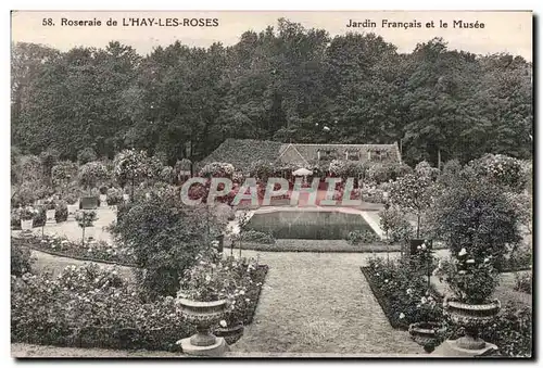 Ansichtskarte AK Roseraie de L Hay Les Roses Jardin Francais et le Musee