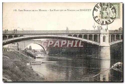 Cartes postales Les Bords de la Marne Le Pont et la Viaduc de Nogent