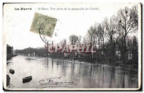 Cartes postales La Marne St Maur Vue prise de la passerelle de Creteil