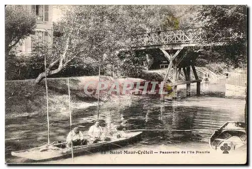 Cartes postales Saint Maur Creteil Passerelle de l lle Fleurie pecheurs