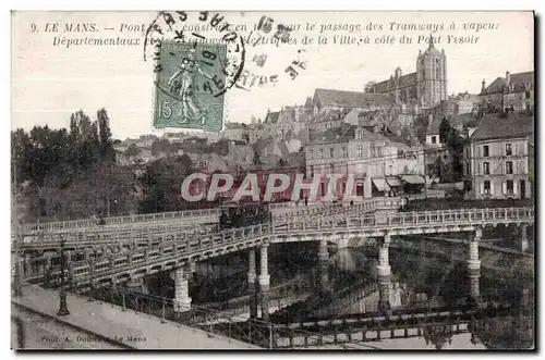 Cartes postales Le Mans Pont construit pour le passage des Tranways a vapeur Pont en X