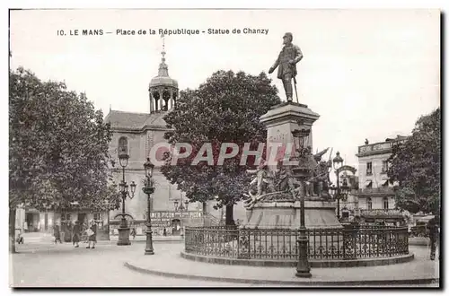 Cartes postales Le Mans Place de la Republique Statue de Chanzy