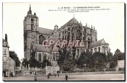 Ansichtskarte AK Le Mans La Cathedrale Saint Jullen Hauteur de la Tour Nel Romane