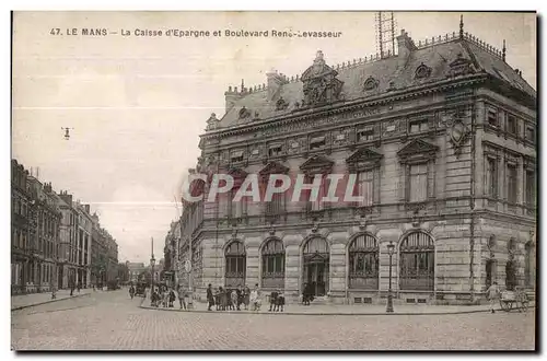 Cartes postales Le Mans La Caisse d Epargne et Boulevard rene Levasseur