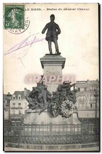 Ansichtskarte AK Le Mans Statue du General Chanzy Militaria