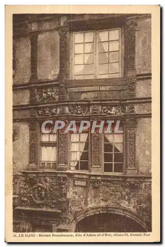 Cartes postales Le Mans Maison Renaissance dite d Adam situee Grande Rue