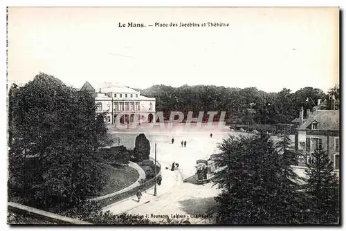 Cartes postales Le Mans Place des Jacobins et Theatre