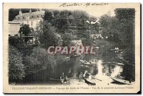 Cartes postales Villeneuve Saint Georges Paysage des bords de I Yerres Vue de la propriete Lorikmey Vidiere