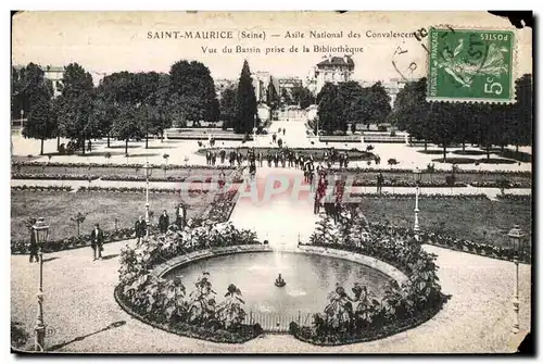 Cartes postales Saint Maurice Asile National des Convalescens Vue du Bassin prise de la Bibliotheque