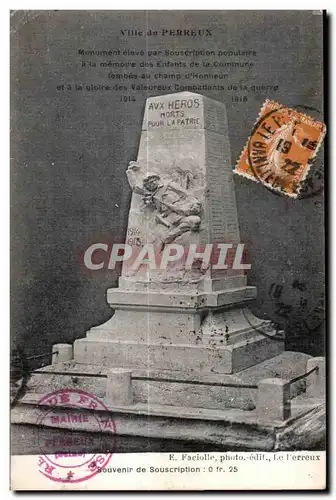 Cartes postales Ville du Perreux Monument eleve par Souscription