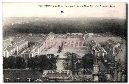 Cartes postales Vincennes Vue generale du Quarlier d Artillerie Militaria