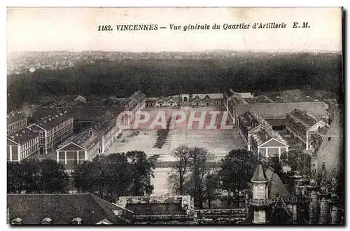 Cartes postales Vincennes Vue generale du Quartier d Artillerie Militaria
