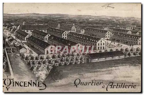 Cartes postales Qincennes Quartier Artillerie Avion