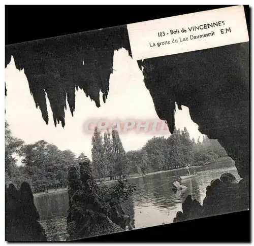 Cartes postales Bois de Vincennes LA grotte du Lac Daumesnil