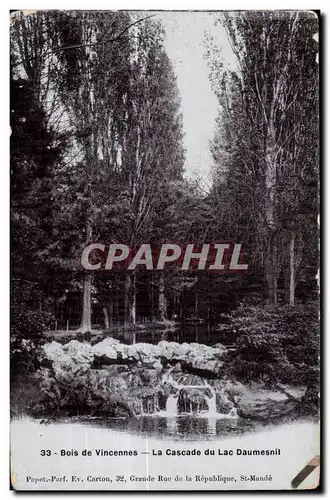 Cartes postales Bois de Vincennes La Cascade du Lac Daumesnil