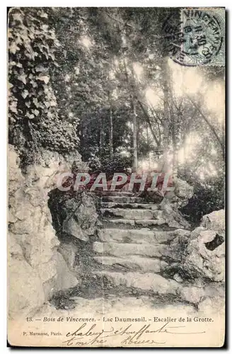 Cartes postales Bois de Vincennes Lac Daumesnil Escalier de la Grotte