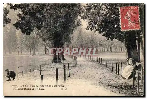 Ansichtskarte AK Le Bois de Vincennes Pittoresque Allee autour d un Lac